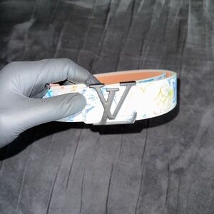 Luxury Monogram Designer Belt — Multicolor Print |